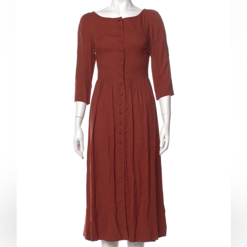 Reformation Adair Button Front Midi Dress Size 4